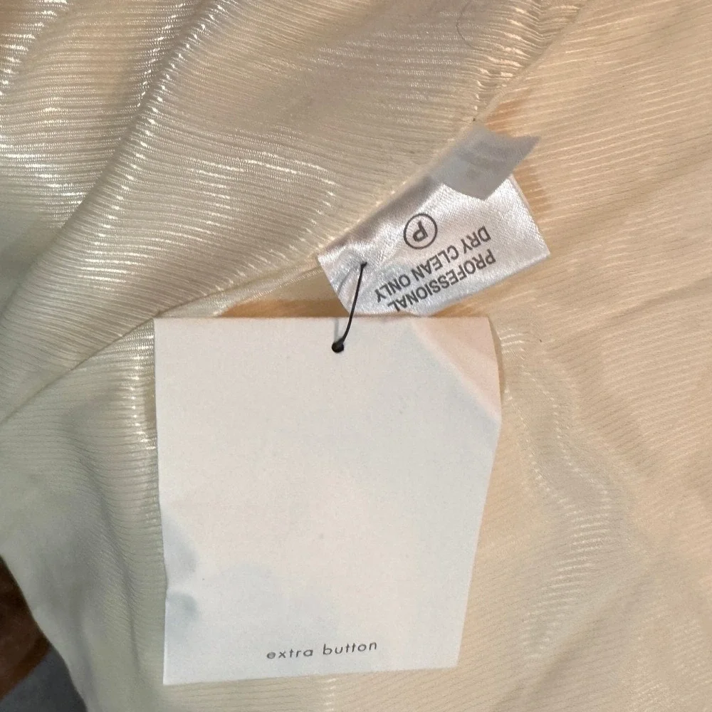 Calvin Klein Women Cream Waterfall Collar Belted Cardigan Coat‎ Size 10